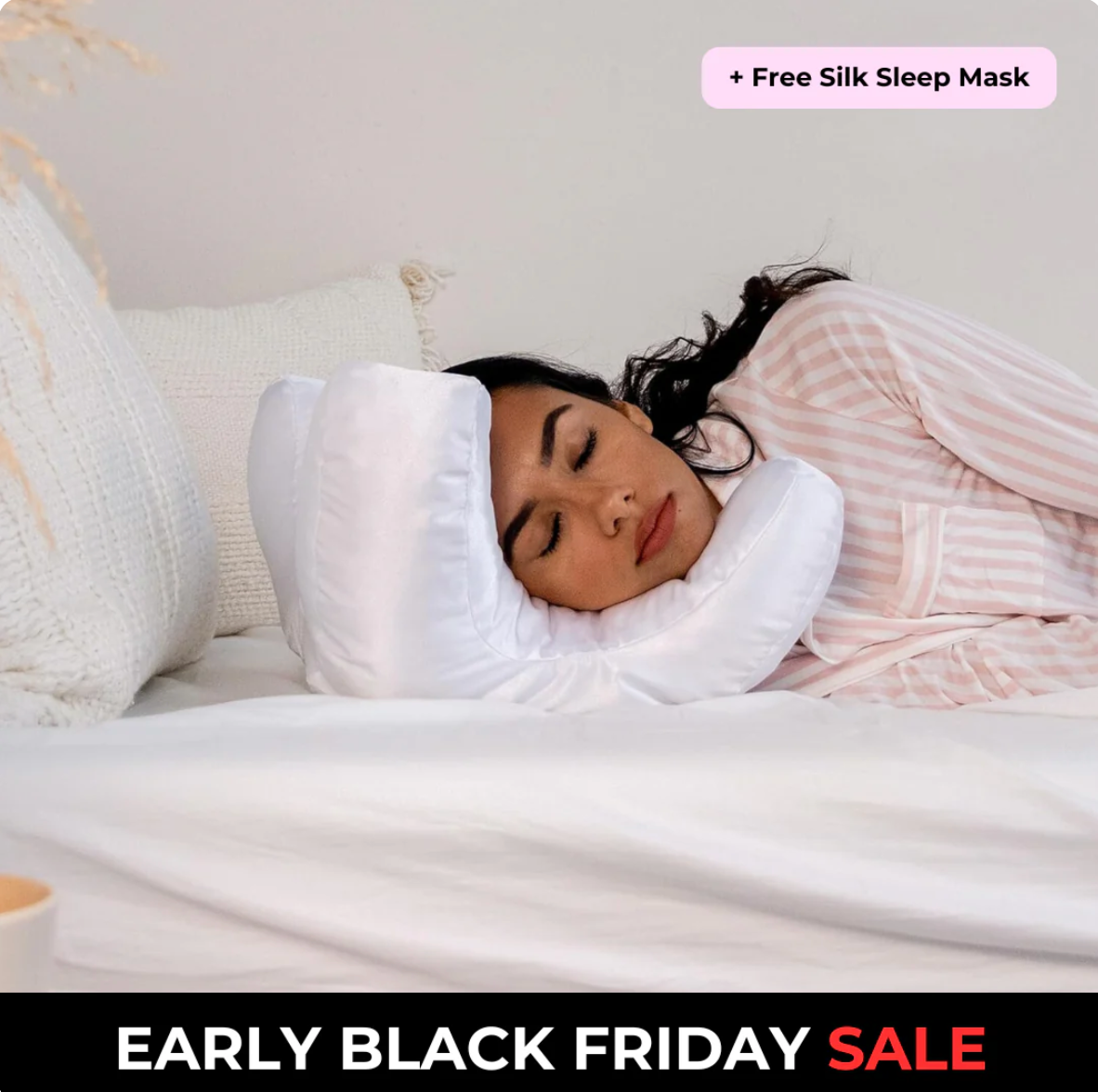 FlawlessSleep™ Face Pillow + FREE White Satin Pillowcase